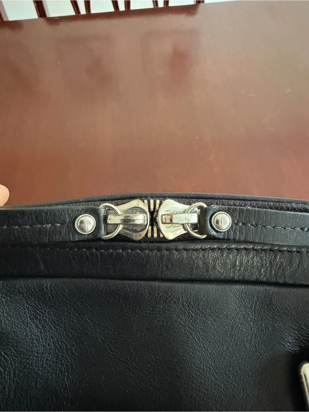 Shinola Black Leather Computer Briefcase with Removable Strap